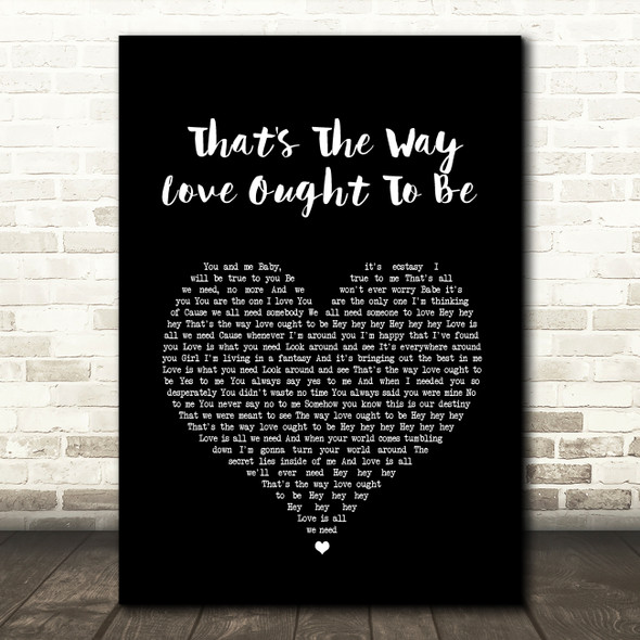 Donnie Iris And The Cruisers That's The Way Love Ought To Be Black Heart Song Lyric Wall Art Print