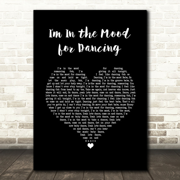 The Nolans I'm In the Mood for Dancing Black Heart Song Lyric Wall Art Print