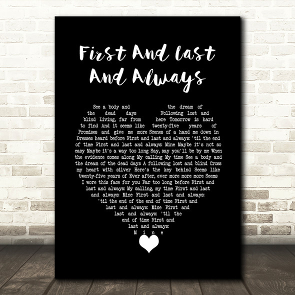 The Sisters Of Mercy First And Last And Always Black Heart Song Lyric Wall Art Print