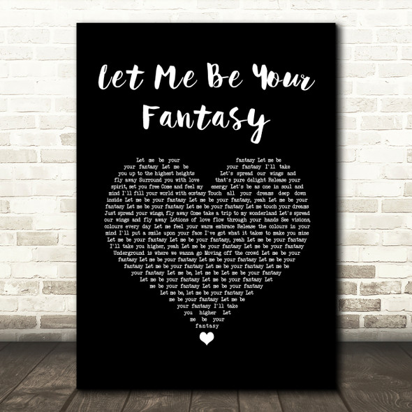 Baby D Let Me Be Your Fantasy Black Heart Song Lyric Wall Art Print