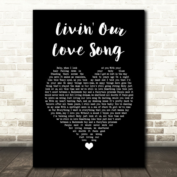 Jason Michael Carroll Livin' Our Love Song Black Heart Song Lyric Wall Art Print