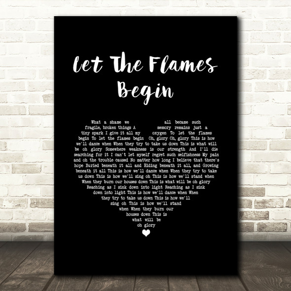 Paramore Let The Flames Begin Black Heart Song Lyric Wall Art Print