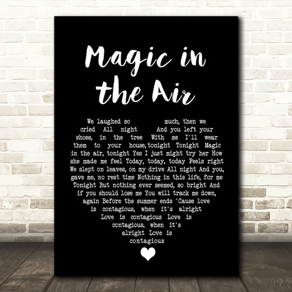 Badly Drawn Boy Magic in the Air Black Heart Song Lyric Wall Art Print