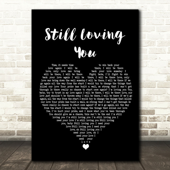 Scorpions Still Loving You Black Heart Song Lyric Wall Art Print