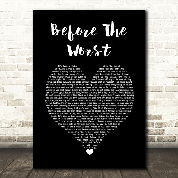 The Script Before The Worst Black Heart Song Lyric Wall Art Print