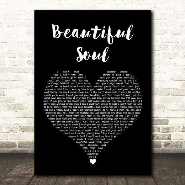 Boyce Avenue Beautiful Soul Black Heart Song Lyric Wall Art Print