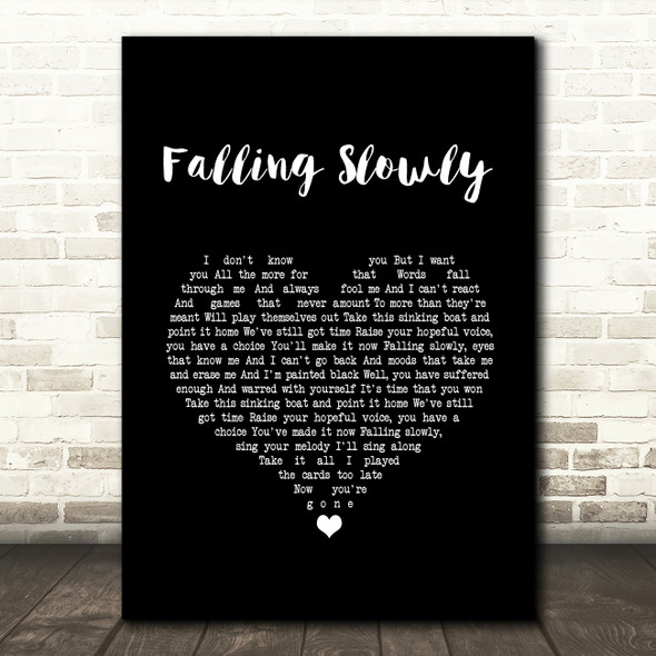 Glen Hansard, Marketa Irglova Falling Slowly Black Heart Song Lyric Wall Art Print