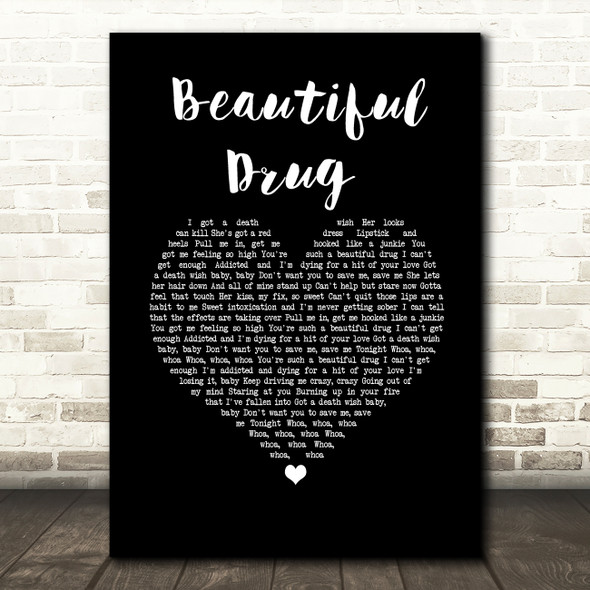 Zac Brown Band Beautiful Drug Black Heart Song Lyric Wall Art Print
