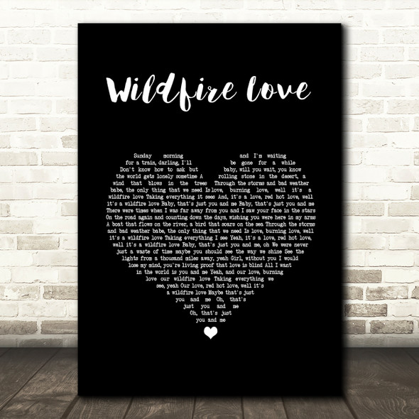 Hootie & The Blowfish Wildfire Love Black Heart Song Lyric Wall Art Print