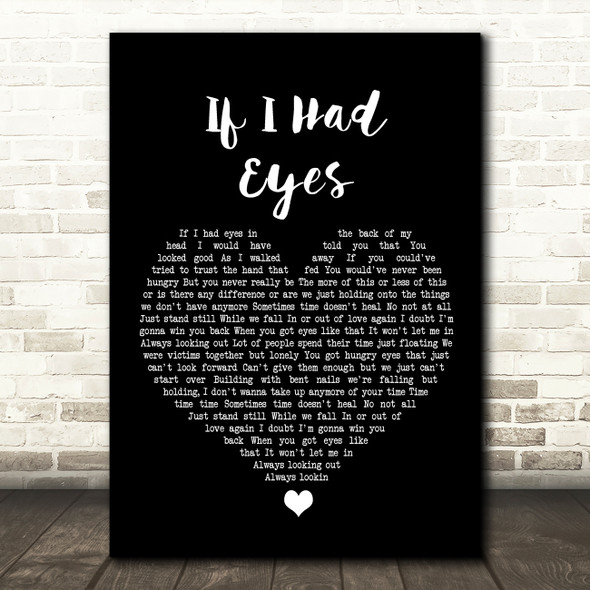 Jack Johnson If I Had Eyes Black Heart Song Lyric Wall Art Print