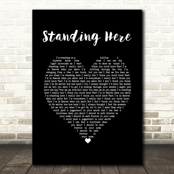 The Stone Roses Standing Here Black Heart Song Lyric Wall Art Print