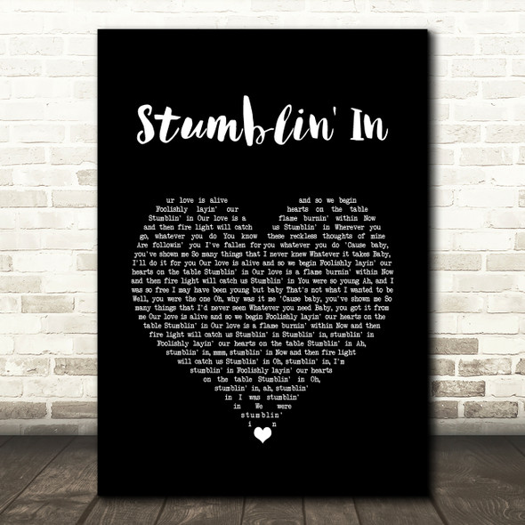 Chris Norman & Suzi Quatro Stumblin' In Black Heart Song Lyric Wall Art Print