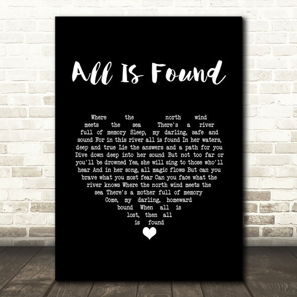 Evan Rachel Wood All Is Found Black Heart Song Lyric Wall Art Print