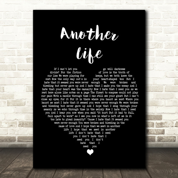 Motionless In White Another Life Black Heart Song Lyric Wall Art Print