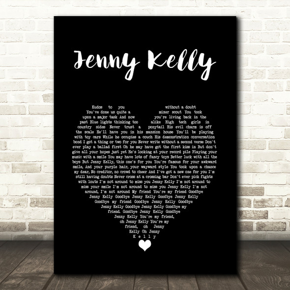 Fight Like Apes Jenny Kelly Black Heart Song Lyric Wall Art Print