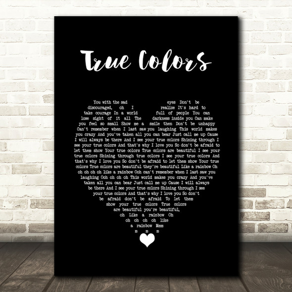 Justin Timberlake, Anna Kendrick True Colors Black Heart Song Lyric Wall Art Print