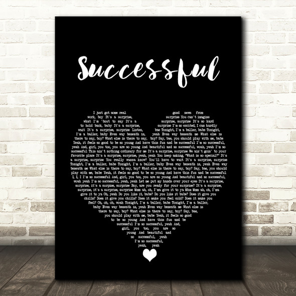 Ariana Grande Successful Black Heart Song Lyric Wall Art Print