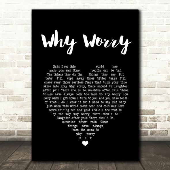 Dire Straits Why Worry Black Heart Song Lyric Wall Art Print