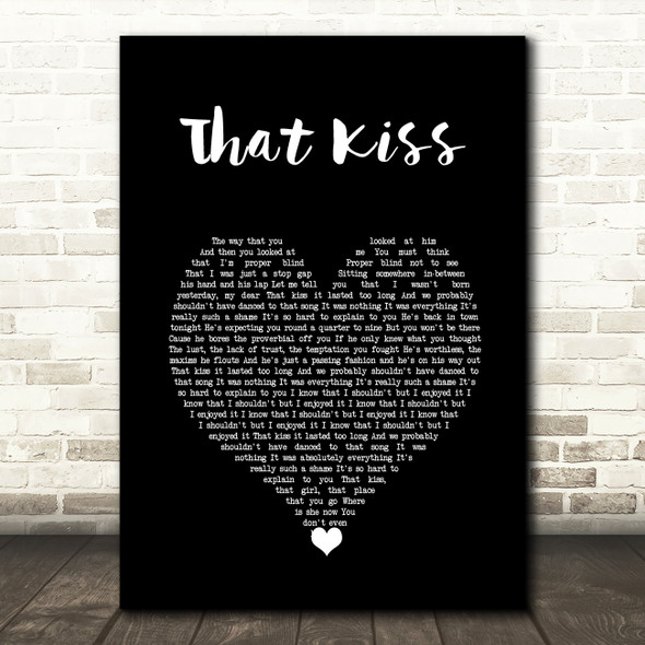 The Courteeners That Kiss Black Heart Song Lyric Wall Art Print