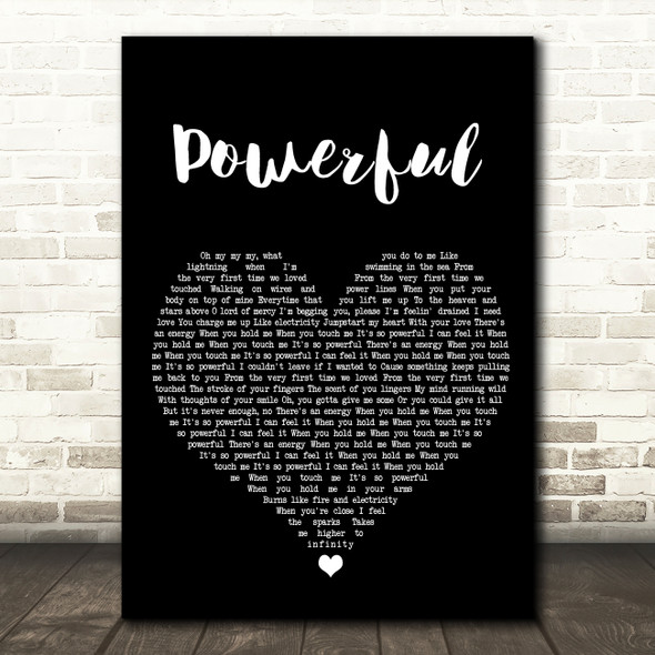 Major Lazer Powerful Black Heart Song Lyric Wall Art Print