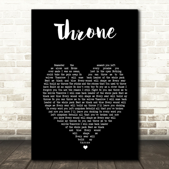 Bring Me The Horizon Throne Black Heart Song Lyric Wall Art Print