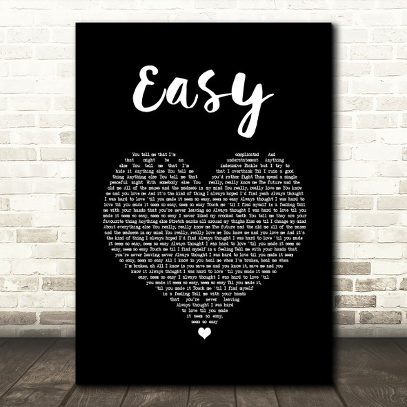 Camila Cabello Easy Black Heart Song Lyric Wall Art Print