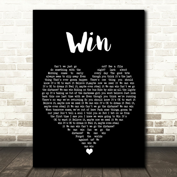 Deacon Blue Win Black Heart Song Lyric Wall Art Print