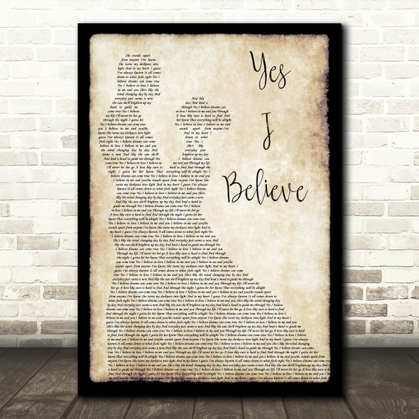 Fridays Heroes Yes I Believe Man Lady Dancing Song Lyric Wall Art Print