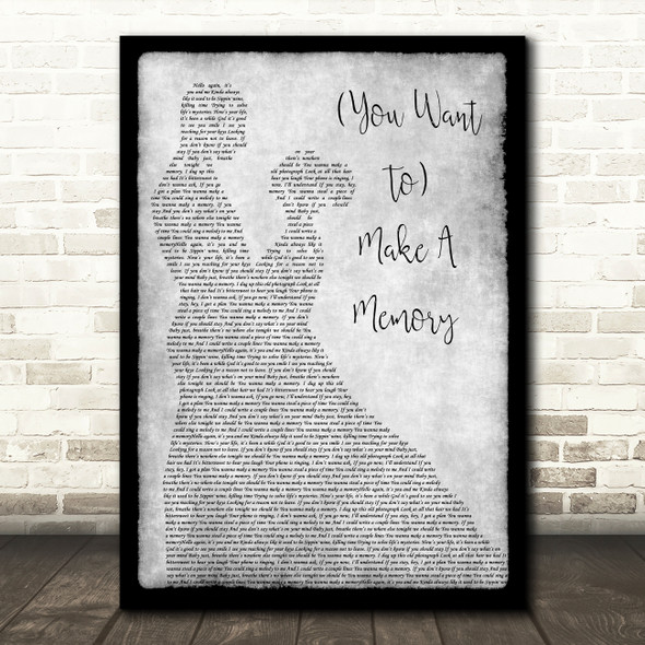 Bon Jovi (You Want To) Make A Memory Grey Man Lady Dancing Song Lyric Wall Art Print