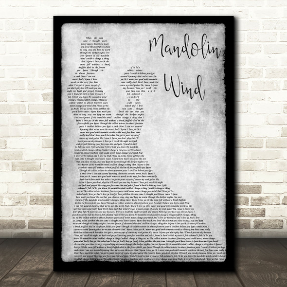 Rod Stewart Mandolin Wind Grey Man Lady Dancing Song Lyric Wall Art Print