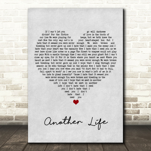 Motionless In White Another Life Grey Heart Song Lyric Wall Art Print