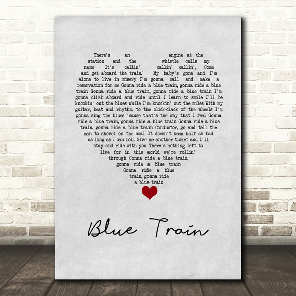 Johnny Cash Blue Train Grey Heart Song Lyric Wall Art Print