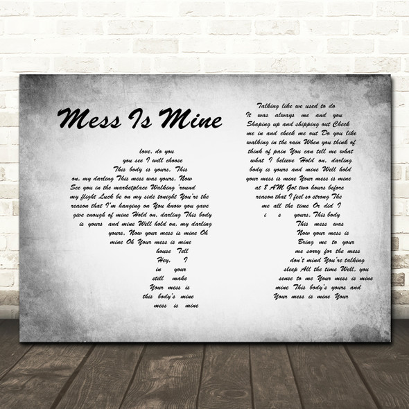 Vance Joy Mess Is Mine Man Lady Couple Grey Song Lyric Wall Art Print