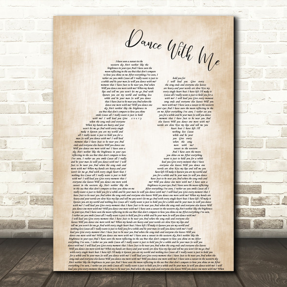 Phillip Phillips Dance With Me Man Lady Bride Groom Wedding Song Lyric Wall Art Print