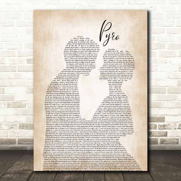 Kings Of Leon Pyro Man Lady Bride Groom Wedding Song Lyric Wall Art Print