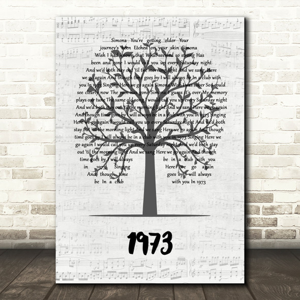 James Blunt 1973 Music Script Tree Song Lyric Wall Art Print