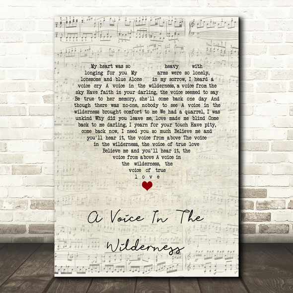 Cliff Richard A Voice In The Wilderness Script Heart Song Lyric Wall Art Print