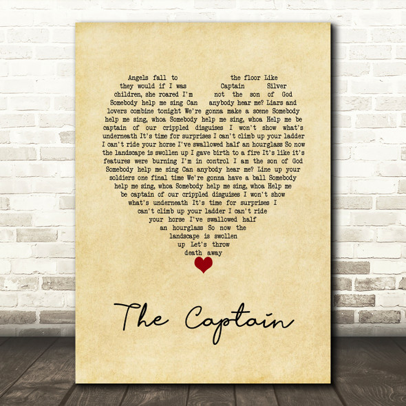 Biffy Clyro The Captain Vintage Heart Song Lyric Wall Art Print