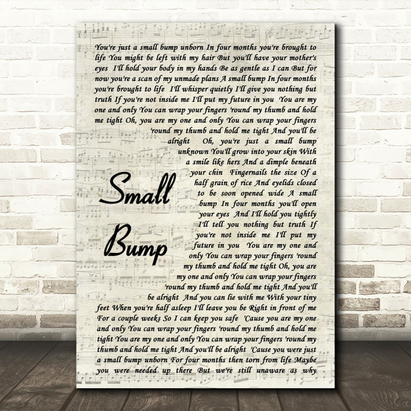 Ed Sheeran Small Bump Quote Song Lyric Print