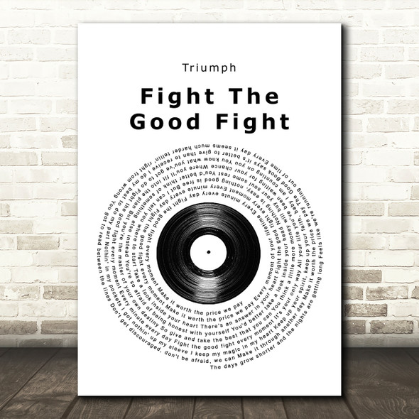 Triumph Fight The Good Fight Vinyl Record Song Lyric Wall Art Print