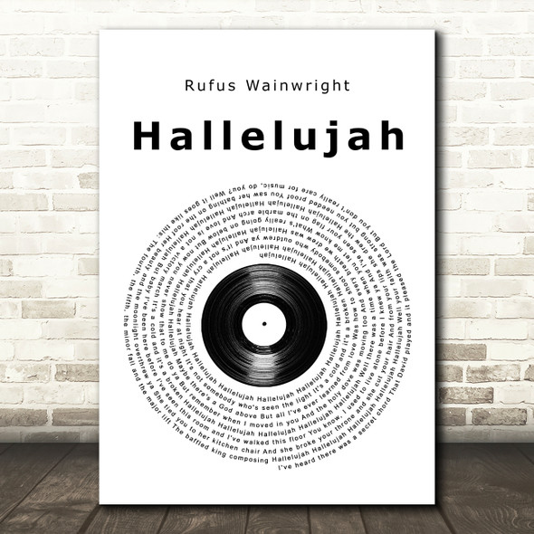 Rufus Wainwright Hallelujah Vinyl Record Song Lyric Wall Art Print