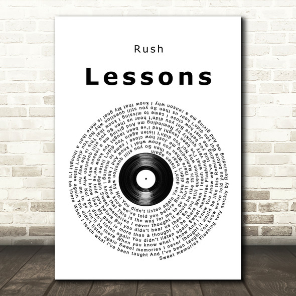 Rush Lessons Vinyl Record Song Lyric Wall Art Print