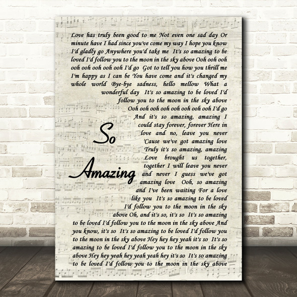So Amazing Luther Vandross Song Lyric Vintage Script Quote Print