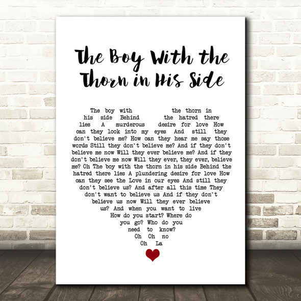 The Smiths The Boy With the Thorn in His Side White Heart Song Lyric Wall Art Print