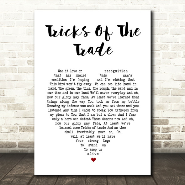 Paolo Nutini Tricks Of The Trade White Heart Song Lyric Wall Art Print