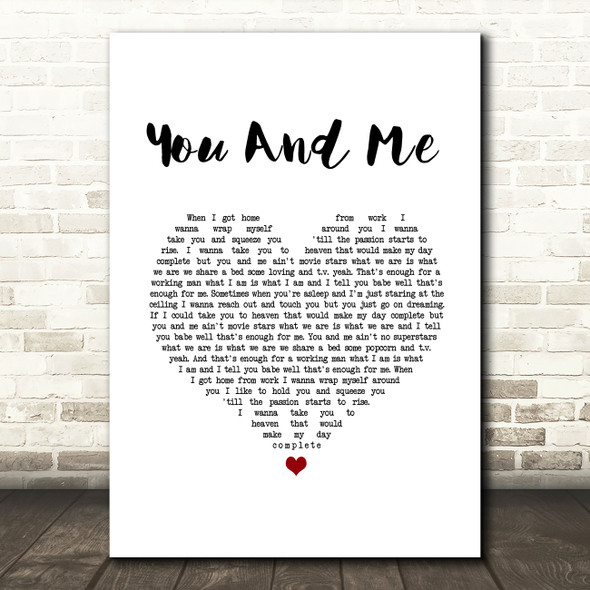 Alice Cooper You And Me White Heart Song Lyric Wall Art Print