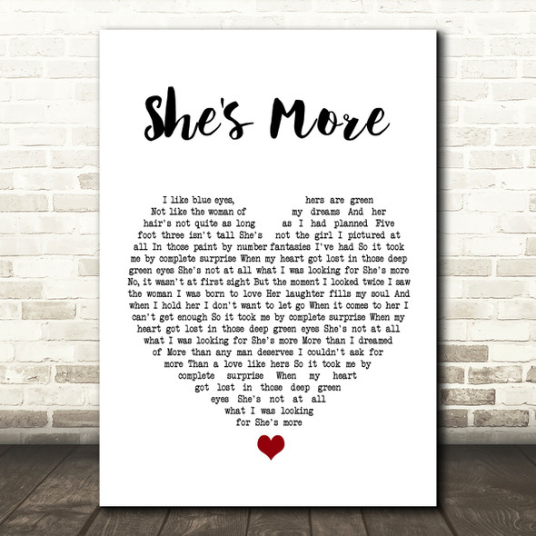 Andy Griggs She's More White Heart Song Lyric Wall Art Print