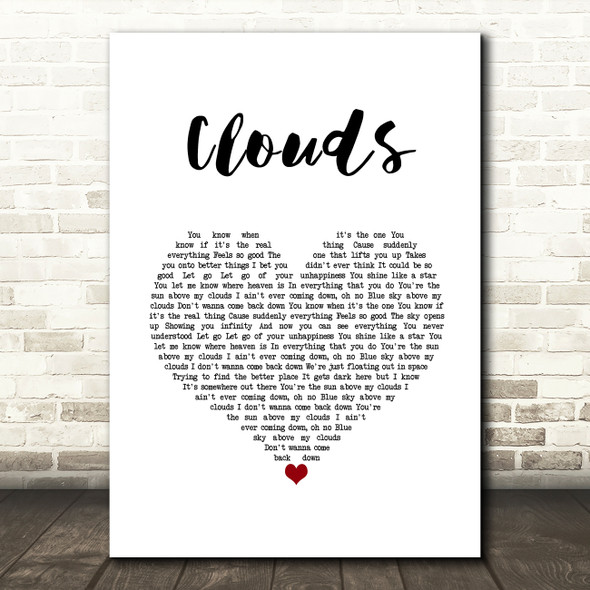 Lighthouse Family Clouds White Heart Song Lyric Wall Art Print