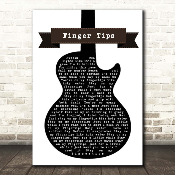 Newton Faulkner Finger Tips Black & White Guitar Song Lyric Print