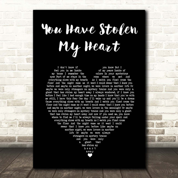 Brian Fallon You Have Stolen My Heart Black Heart Song Lyric Print